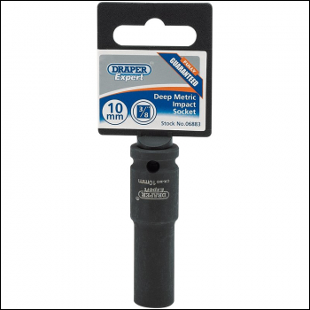 Draper 409D-MM Draper HI-TORQ® 6 Point Deep Impact Socket, 3/8 inch  Sq. Dr., 10mm - Code: 06883 - Pack Qty 1