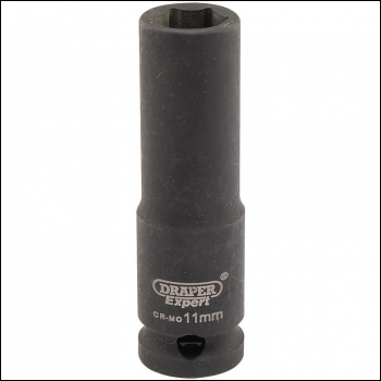 Draper 409D-MM Draper Expert HI-TORQ® 6 Point Deep Impact Socket, 3/8 inch  Sq. Dr., 11mm - Code: 06884 - Pack Qty 1