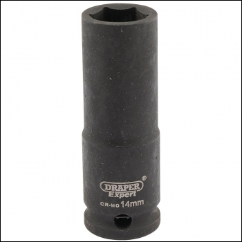 Draper 409D-MM Draper Expert HI-TORQ® 6 Point Deep Impact Socket, 3/8 inch  Sq. Dr., 14mm - Code: 06887 - Pack Qty 1