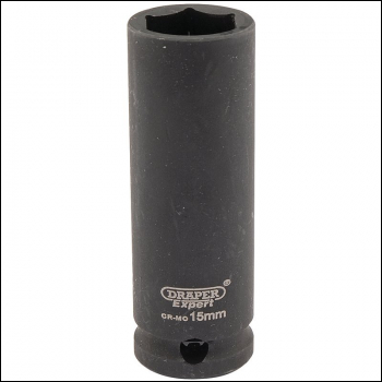 Draper 409D-MM Draper Expert HI-TORQ® 6 Point Deep Impact Socket, 3/8 inch  Sq. Dr., 15mm - Code: 06888 - Pack Qty 1