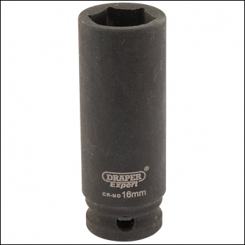 Draper 409D-MM Draper Expert HI-TORQ® 6 Point Deep Impact Socket, 3/8 inch  Sq. Dr., 16mm - Code: 06889 - Pack Qty 1