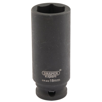Draper 409D-MM Draper HI-TORQ® 6 Point Deep Impact Socket, 3/8 inch  Sq. Dr., 18mm - Code: 06891 - Pack Qty 1