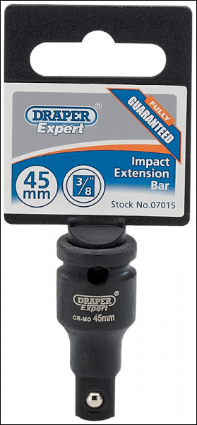 Draper 909 Expert Impact Extension Bar, 3/8 inch  Sq. Dr., 45mm - Code: 07015 - Pack Qty 1