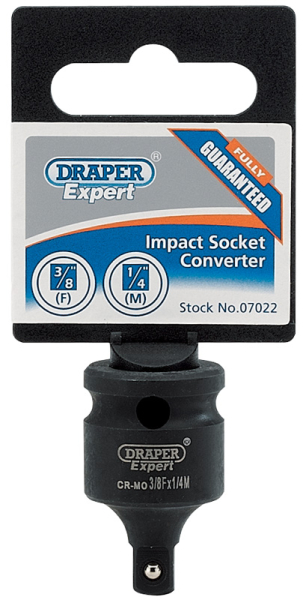 Draper 904 Impact Socket Converter, 3/8 inch (F) x 1/4 inch (M) - Code: 07022 - Pack Qty 1