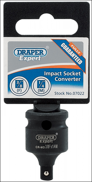 Draper 904 Expert Impact Socket Converter, 3/8 inch (F) x 1/4 inch (M) - Code: 07022 - Pack Qty 1