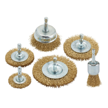 Draper WBSET6 Brassed Steel Crimped Wire Brush Set (6 Piece) - Code: 07436 - Pack Qty 1