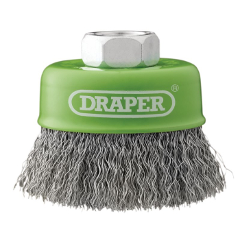 Draper WBC8 Stainless-Steel Crimped Wire Cup Brush, 65mm, M14 - Code: 08051 - Pack Qty 1