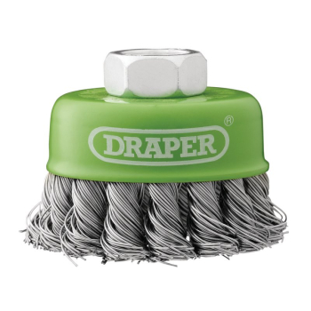 Draper WBC10 Stainless-Steel Twist-Knot Wire Cup Brush, 65mm, M14 - Code: 08053 - Pack Qty 1