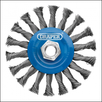 Draper WBW3 Steel Twist-Knot Flat Wire Wheel Brush, 115mm, M14 - Code: 08058 - Pack Qty 1