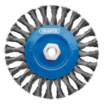 Draper WBW4 Steel Twist-Knot Flat Wire Wheel Brush, 150mm, M14 - Code: 08059 - Pack Qty 1