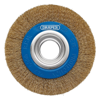 Draper BG150CS Brassed Steel Bench Grinder Wire Wheel Brush, 150 x 31.75mm - Code: 08066 - Pack Qty 1