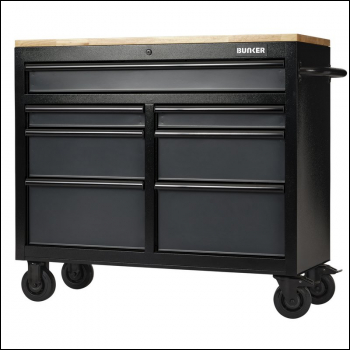 Draper B100-41G BUNKER® Workbench Roller Tool Cabinet, 7 Drawer, 41 inch , Grey - Code: 08216 - Pack Qty 1