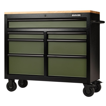 Draper B100-41GR BUNKER® 7 Drawer Workbench Roller Tool Cabinet, 41 inch , Green - Code: 08221 - Pack Qty 1