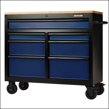 Draper B100-41B BUNKER® Workbench Roller Tool Cabinet, 7 Drawer, 41 inch , Blue - Code: 08222 - Pack Qty 1