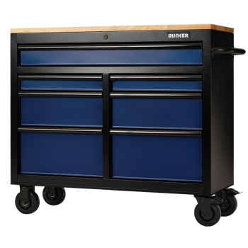 Draper B100-41B BUNKER® 7 Drawer Workbench Roller Tool Cabinet, 41 inch , Blue - Code: 08222 - Pack Qty 1