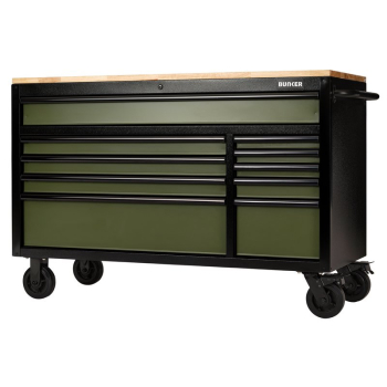 Draper B100-56GR BUNKER® 10 Drawer Workbench Roller Tool Cabinet, 56 inch , Green - Code: 08236 - Pack Qty 1