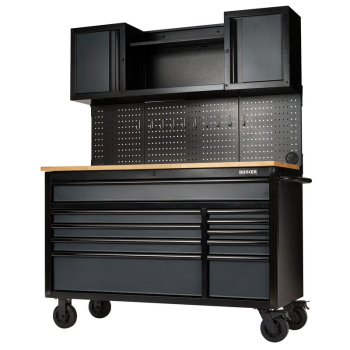 Draper B100-56WSG BUNKER® 10 Drawer Roller Workstation with Workbench, 56 inch , Grey - Code: 08242 - Pack Qty 1