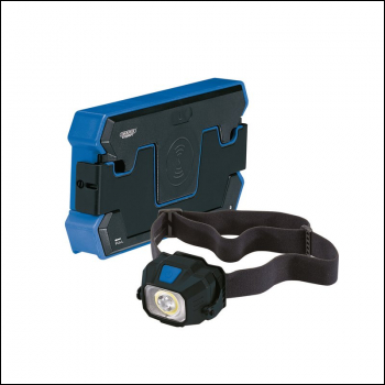 DRAPER Wireless/USB Rechargeable Head Torch with Single Charging Pad - Pack Qty 1 - Code: 08367