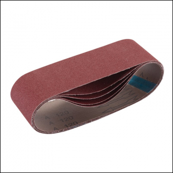 Draper SB75533 Cloth Sanding Belt, 75 x 533mm, 120 Grit (Pack of 5) - Code: 09241 - Pack Qty 1
