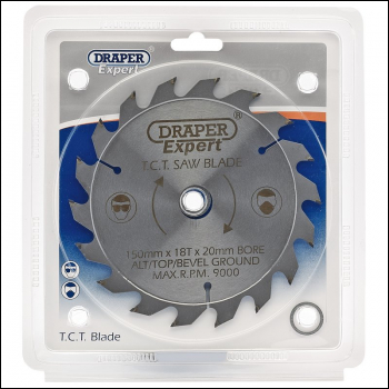 Draper CSB150P Expert TCT Saw Blade, 150 x 20mm, 18T - Discontinued - Code: 09463 - Pack Qty 1