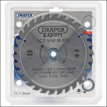 Draper CSB180P Expert TCT Saw Blade, 180 x 30mm, 30T - Discontinued - Code: 09469 - Pack Qty 1