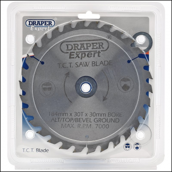 Draper CSB184P Expert TCT Saw Blade, 184 x 30mm, 30T - Discontinued - Code: 09472 - Pack Qty 1