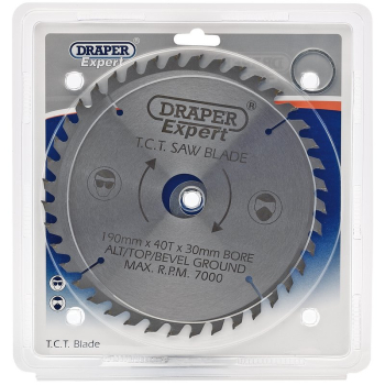 Draper CSB190P Expert TCT Saw Blade, 190 x 30mm, 40T - Discontinued - Code: 09475 - Pack Qty 1
