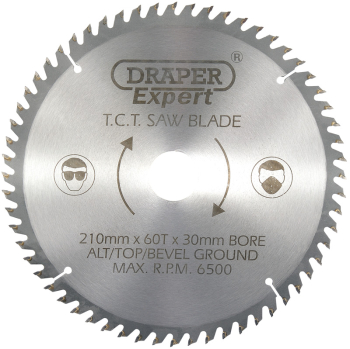 Draper CSB210P Expert TCT Saw Blade 210X30mmx60T - Code: 09478 - Pack Qty 1