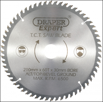 Draper CSB210P Expert TCT Saw Blade 210X30mmx60T - Code: 09478 - Pack Qty 1