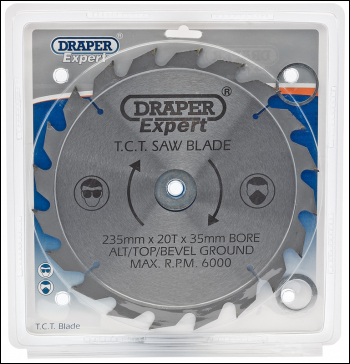 Draper CSB235P Expert TCT Saw Blade, 235 x 35mm, 20T - Code: 09483 - Pack Qty 1