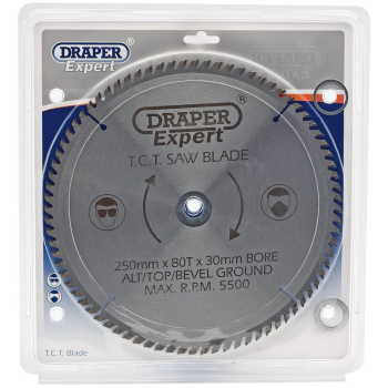 Draper CSB250P Expert TCT Saw Blade, 250 x 30mm, 80T - Discontinued - Code: 09489 - Pack Qty 1