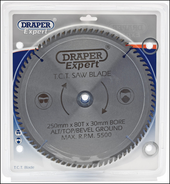 Draper CSB250P Expert TCT Saw Blade, 250 x 30mm, 80T - Discontinued - Code: 09489 - Pack Qty 1