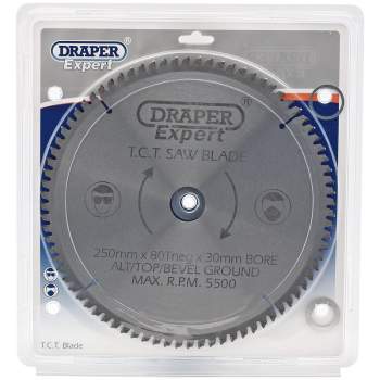 Draper CSB250P Expert TCT Saw Blade Neg, 250 x 30mm, 80T - Discontinued - Code: 09490 - Pack Qty 1