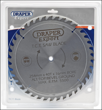 Draper CSB254P Expert TCT Saw Blade 254X16mmx40T - Code: 09492 - Pack Qty 1