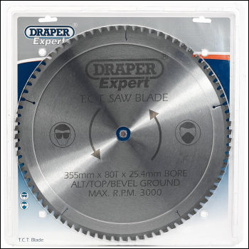 Draper CSB355MP Expert TCT Saw Blade, 355 x 25.4mm, 80T - Code: 09499 - Pack Qty 1