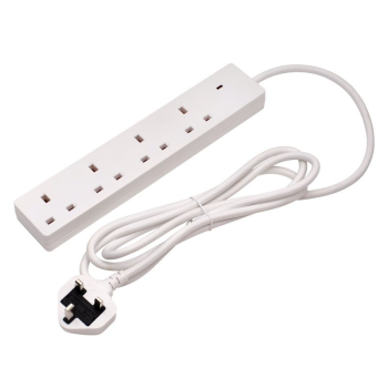 Draper CEDTS4213M Four Socket Extension Lead with Neon Indicator, 2m - Code: 09657 - Pack Qty 1