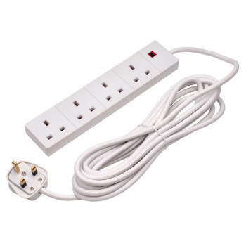 Draper CEDTS4513M Four Socket Extension Lead with Neon Indicator, 5m - Code: 09658 - Pack Qty 1