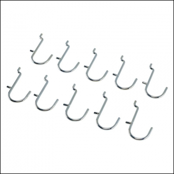 Draper YMS400-JH Metal J-Hooks for Back Panel/Pegboard (Pack of 10) - Code: 10218 - Pack Qty 1