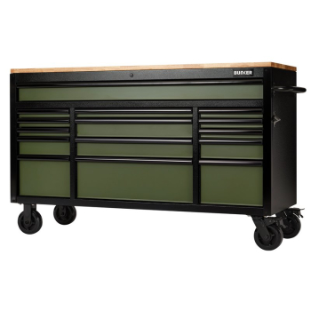 Draper B100-61GR BUNKER® 15 Drawer Workbench Roller Tool Cabinet, 61 inch , Green - Code: 10368 - Pack Qty 1