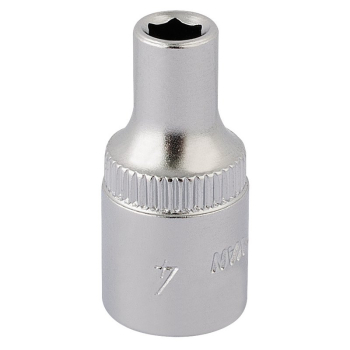 Draper 1455-M 4 Elora Hexagon Socket, 1/4 inch  Sq. Dr., 4mm - Code: 11091 - Pack Qty 1