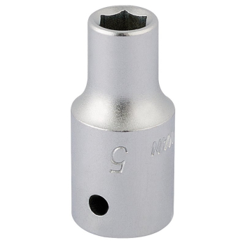 Draper 1455-M 5 Elora Hexagon Socket, 1/4 inch  Sq. Dr., 5mm - Code: 11093 - Pack Qty 1