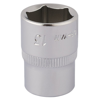Draper 1455-M 13 Elora Hexagon Socket, 1/4 inch  Sq. Dr., 13mm - Code: 11102 - Pack Qty 1