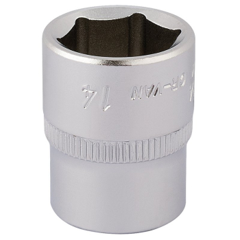 Draper 1455-M 14 Elora Hexagon Socket, 1/4 inch  Sq. Dr., 14mm - Code: 11103 - Pack Qty 1