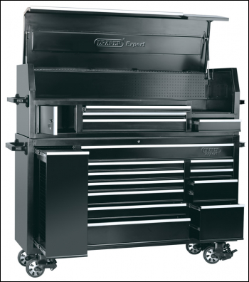 DRAPER Combined Roller Cabinet and Tool Chest, 15 Drawer, 72 inch  - Pack Qty 1 - Code: 11174