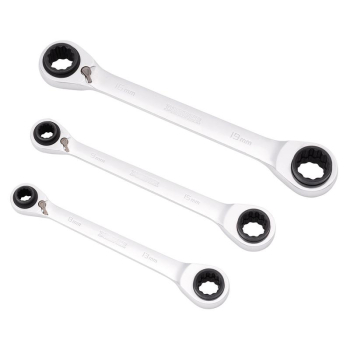 Draper 41RSS Metric 4-in-1 Reversible Double Ring End Ratchet Spanner Set (3 Piece) - Code: 11652 - Pack Qty 1