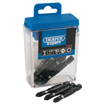 Draper IBPZ2/50 PZ Type Impact Bits, No.2 x 50mm (10 Piece) - Code: 11674 - Pack Qty 1