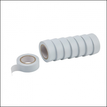 Draper 619 Insulation Tape to BSEN60454/Type2, 10m x 19mm, White (Pack of 8) - Code: 11911 - Pack Qty 1