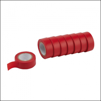 Draper 619 Insulation Tape to BSEN60454/Type2, 10m x 19mm, Red (Pack of 8) - Code: 11912 - Pack Qty 1
