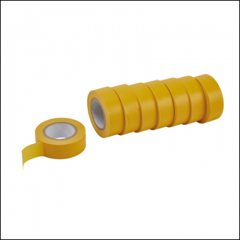 Draper 619 Insulation Tape to BSEN60454/Type2, 10m x 19mm, Yellow (Pack of 8) - Code: 11913 - Pack Qty 1