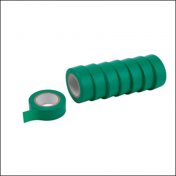Draper 619 Insulation Tape to BSEN60454/Type2, 10m x 19mm, Green (Pack of 8) - Code: 11914 - Pack Qty 1